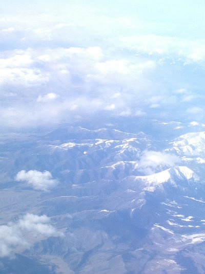 The high desert as viewed from the air between Denver and Seattle.
