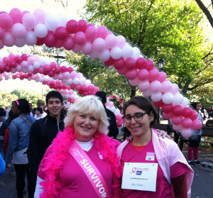 Amy Berman, left, and her daughter Stephanie at the American Cancer Society's Making Strides event in New York's Central Park.
