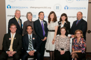 The Change AGEnts leadership team: back row, from left: James Appleby, Nancy Whitelaw, Marcus Escobedo, Rachael Watman, Laura Gitlin, and Paul Stearns; front row, from left, Chris Langston, John Beilenson, Julia Meashey, and Christine Gherst.