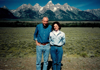 Kathryn Dineen Wriston, right, with her beloved husband Walter B. Wriston, circa early 1990s.