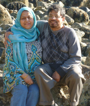Halima Amjad's parents at Acadia National Park in Maine in 2012, on their last trip together.