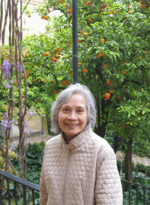 Wally Patawaran's mother, Emma, in Seville, Spain, before her first stroke.